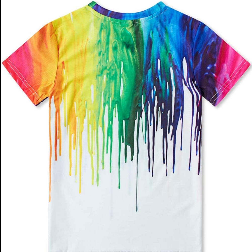 Boys USA size 6-8 paint drip shirt